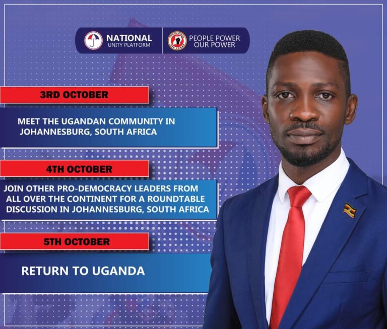 BOBI WINE MEETING NUP PRO – DEMOCRACY LEADERS AROUND THE WORLD  IN SOUTH AFRICA JOHANRBURG